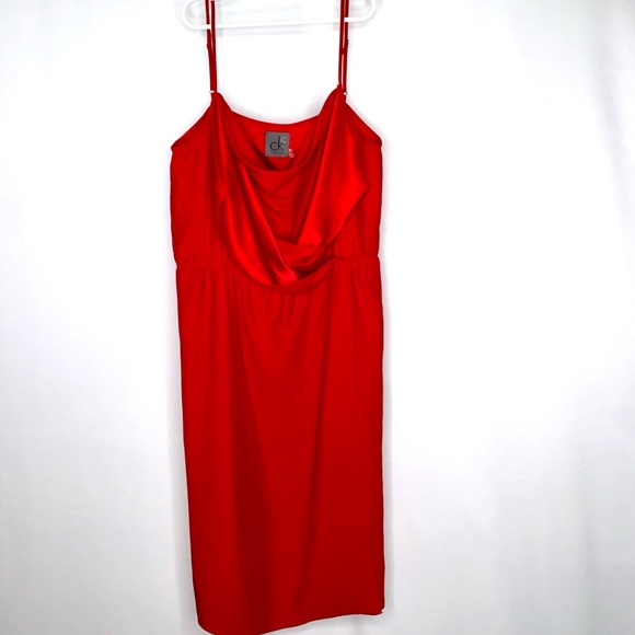Calvin Klein Dresses & Skirts - Calvin Klein Red Dress 100% Silk
